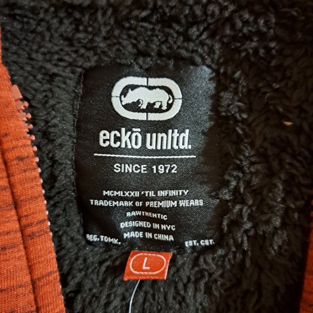 Men’s Ecko Unlimited Hooded Fleece Top Red  Large NWT - Picture 7 of 13